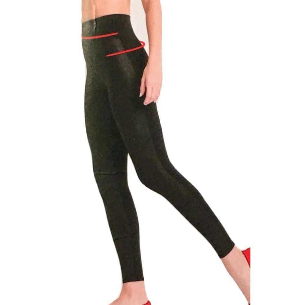 SPANX Assets By Spanx Faux Leather Front Leggings Size Small